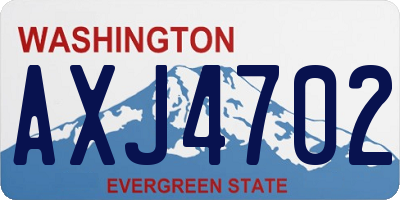 WA license plate AXJ4702
