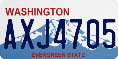 WA license plate AXJ4705