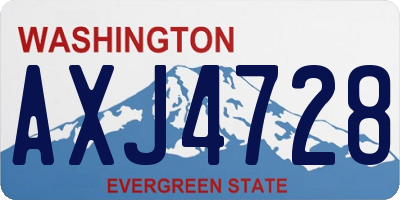 WA license plate AXJ4728
