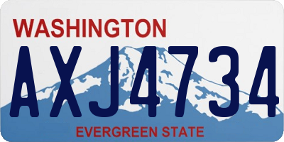 WA license plate AXJ4734