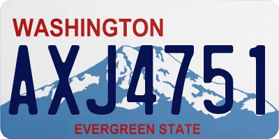 WA license plate AXJ4751