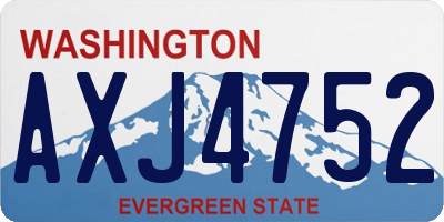 WA license plate AXJ4752