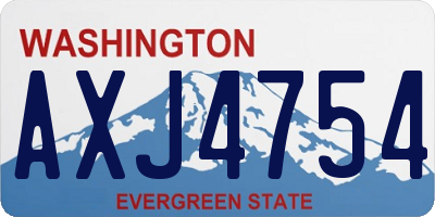 WA license plate AXJ4754