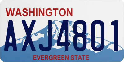 WA license plate AXJ4801