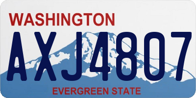 WA license plate AXJ4807