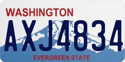 WA license plate AXJ4834