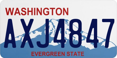 WA license plate AXJ4847