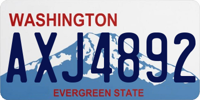 WA license plate AXJ4892