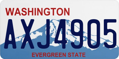 WA license plate AXJ4905