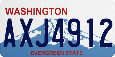 WA license plate AXJ4912