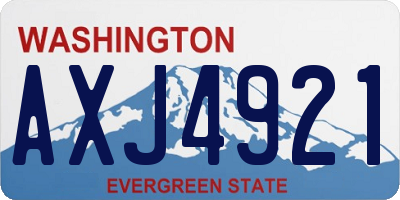 WA license plate AXJ4921