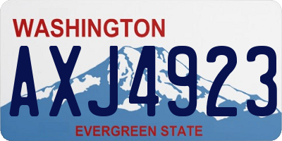 WA license plate AXJ4923