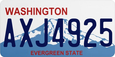 WA license plate AXJ4925