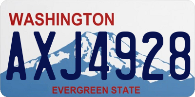 WA license plate AXJ4928