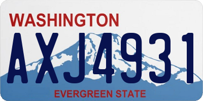 WA license plate AXJ4931