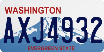 WA license plate AXJ4932