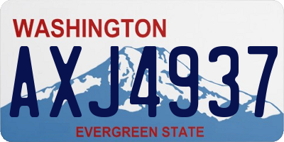 WA license plate AXJ4937
