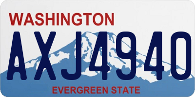 WA license plate AXJ4940