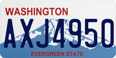 WA license plate AXJ4950