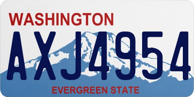 WA license plate AXJ4954