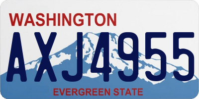WA license plate AXJ4955