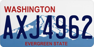 WA license plate AXJ4962