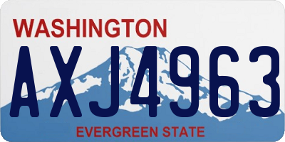 WA license plate AXJ4963