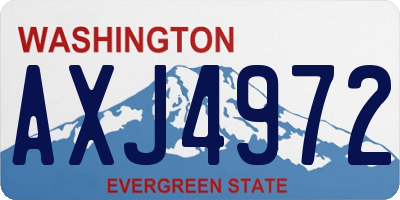 WA license plate AXJ4972