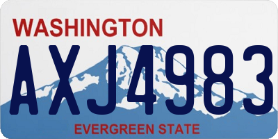 WA license plate AXJ4983