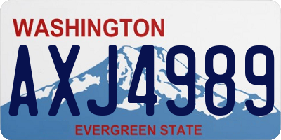 WA license plate AXJ4989