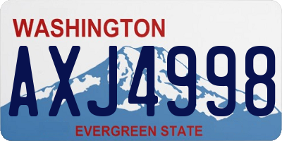 WA license plate AXJ4998