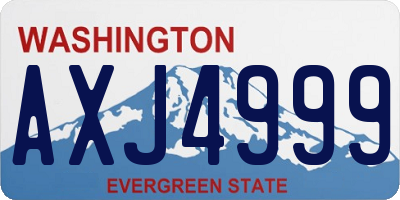 WA license plate AXJ4999