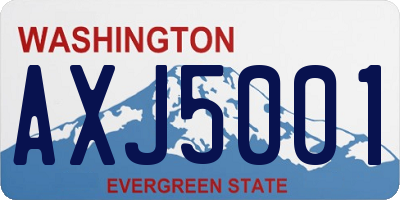 WA license plate AXJ5001