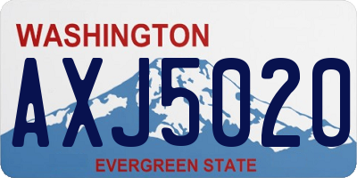 WA license plate AXJ5020