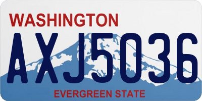 WA license plate AXJ5036