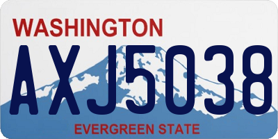 WA license plate AXJ5038