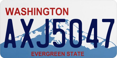 WA license plate AXJ5047