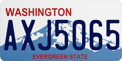 WA license plate AXJ5065
