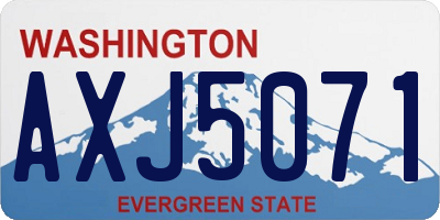 WA license plate AXJ5071