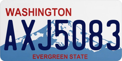WA license plate AXJ5083