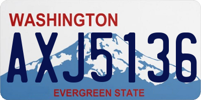 WA license plate AXJ5136