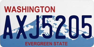 WA license plate AXJ5205