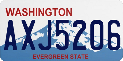 WA license plate AXJ5206