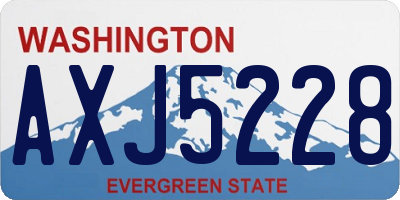 WA license plate AXJ5228