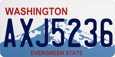 WA license plate AXJ5236