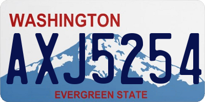 WA license plate AXJ5254