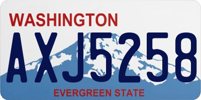WA license plate AXJ5258