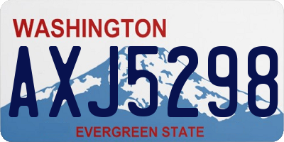 WA license plate AXJ5298