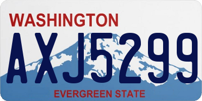 WA license plate AXJ5299