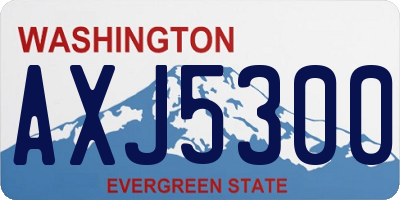 WA license plate AXJ5300